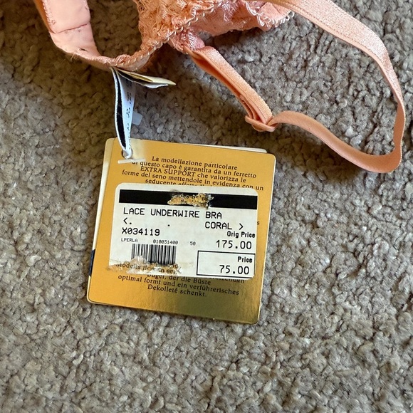 La Perla Bra 32A Underwire, Coral, Lace No padding, Italy size 1 - Picture 6 of 8